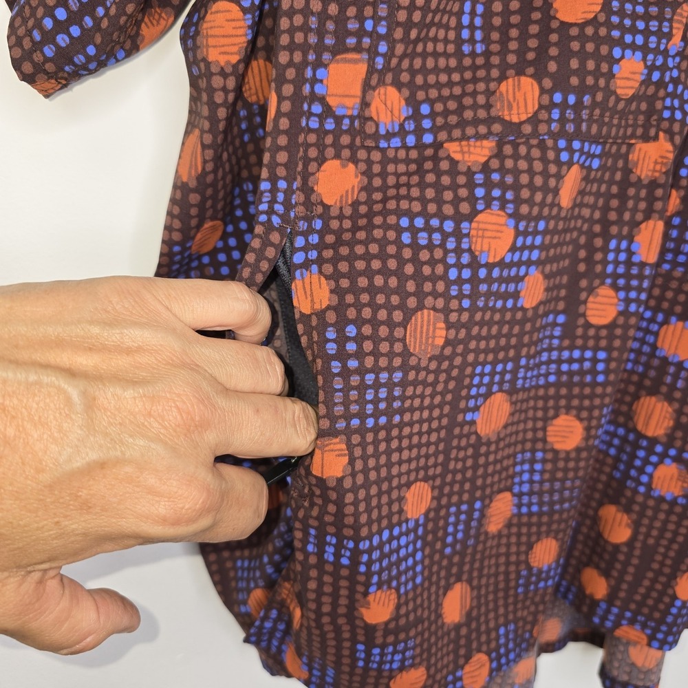 REI COOP Trailmade Shirt Popover Womens Size 1XL Pocket Brown Dots Short Sleeve - Picture 4 of 9